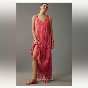 RIXO Pink Floral Pattern Maxi Dress -NWT (Anthro) perf for vacations
